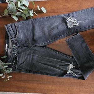 Levi's fade black distressed skinny jeans